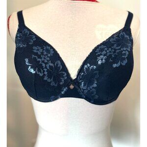 Victorias Secret Body by Victoria Bra Women's 34DD Navy Blue Glossy Lace